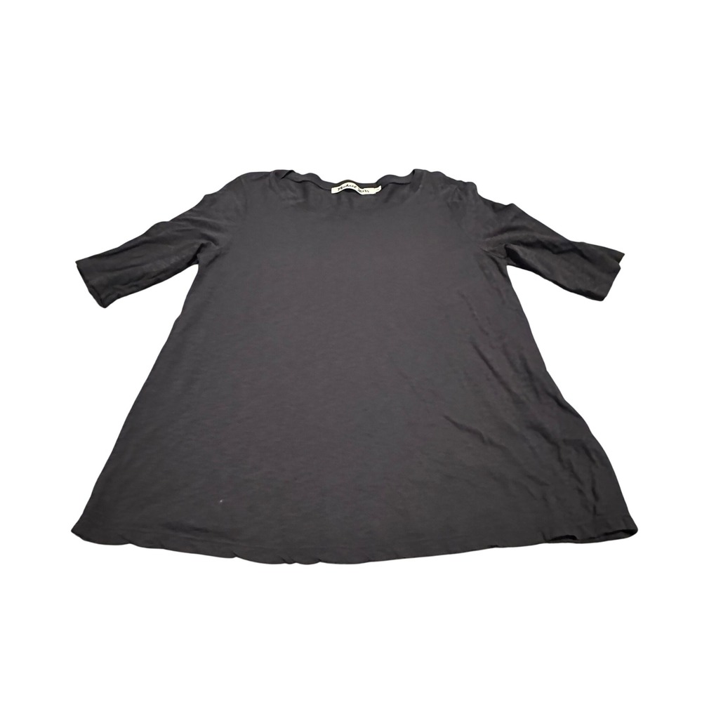 Michael Stars Womens Charcoal Gray 100% Supima Cotton A-Line Elbow Sleeve Top OS